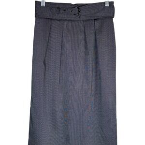 Worthington Womens Gray Pleated Belted Midi Pencil Skirt Size 4